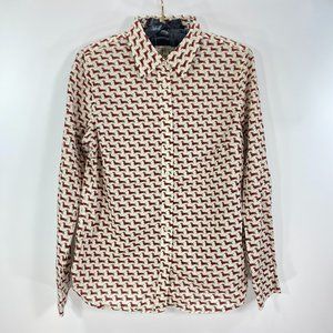 Talbots Small Petite Dachshund button up Blouse